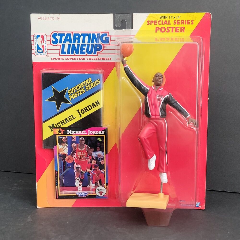 Vintage 1992 Kenner Starting Lineup Michael Jordan Action Figure Poster Sealed